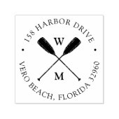 Monogramadres voor auteurs-oorten paar  zelfinktende stempel (Design)