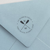 Monogramadres voor auteurs-oorten paar  zelfinktende stempel