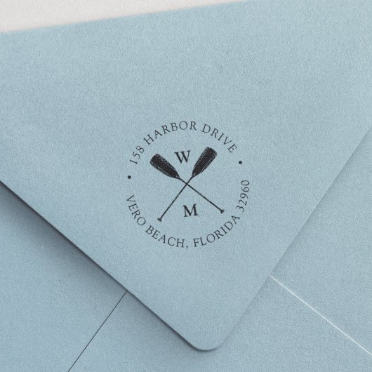 Monogramadres voor auteurs-oorten paar  zelfinktende stempel