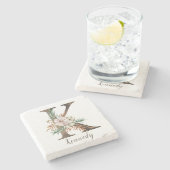 Monogramated Personalized Stone Onderzetter - Init (Zijkant)