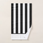 Monogrambadkamer van moderne zwarte en witte strep bad handdoek (Handdoek)