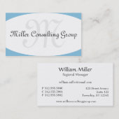 Monogramblauw Visitekaartje concave (Voorkant / Achterkant)