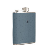 MonogramBlue Ostrich Leather Check Flask Heupfles (Rechts)