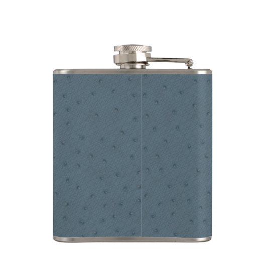MonogramBlue Ostrich Leather Check Flask Heupfles (Achterkant)