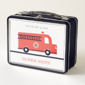 Monogramboeien van Cute Red Navy Fire Truck Engine (Voorkant)