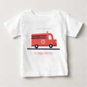 Monogramboeien van Cute Red Navy Fire Truck Engine (Voorkant)