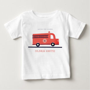 Monogramboeien van Cute Red Navy Fire Truck Engine