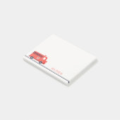Monogramboeien van Cute Red Navy Fire Truck Engine Post-it® Notes (Schuin)