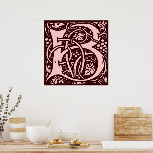 Monogrambrief B Poster (Keuken)