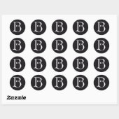 Monogrambrief B Ronde Sticker (Vel)