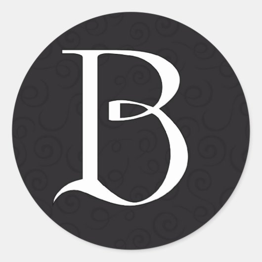 Monogrambrief B Ronde Sticker (Voorkant)