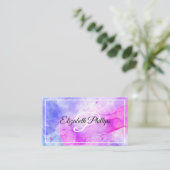 Monogrambrief blauwe Waterverf Visitekaartje (Staand voorkant)