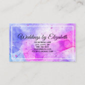 Monogrambrief blauwe Waterverf Visitekaartje (Achterkant)