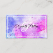 Monogrambrief blauwe Waterverf Visitekaartje (Voorkant)