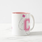 Monogrambrief C Tweekleurige Koffiemok (Voorkant rechts)