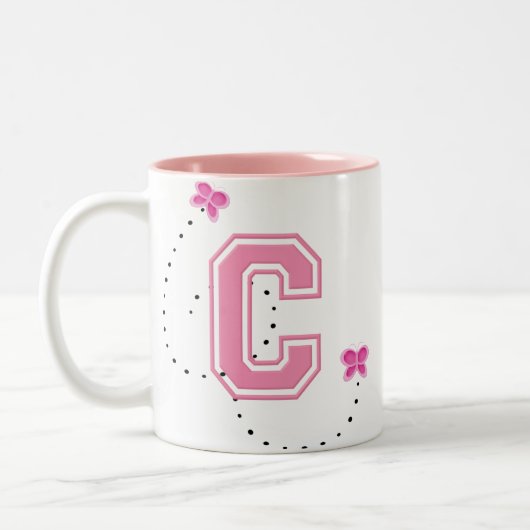 Monogrambrief C Tweekleurige Koffiemok (Links)