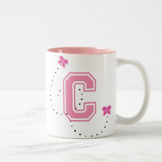 Monogrambrief C Tweekleurige Koffiemok
