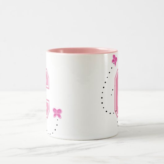 Monogrambrief C Tweekleurige Koffiemok (Center)