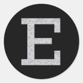Monogrambrief E Ronde Sticker (Voorkant)