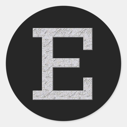 Monogrambrief E Ronde Sticker (Voorkant)