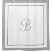 Monogrambrief Elegant grijs rand Douchegordijn (Voorkant)