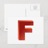 Monogrambrief F Briefkaart (Voorkant / Achterkant)