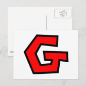 Monogrambrief G Briefkaart (Voorkant / Achterkant)
