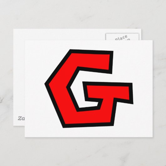 Monogrambrief G Briefkaart (Voorkant / Achterkant)