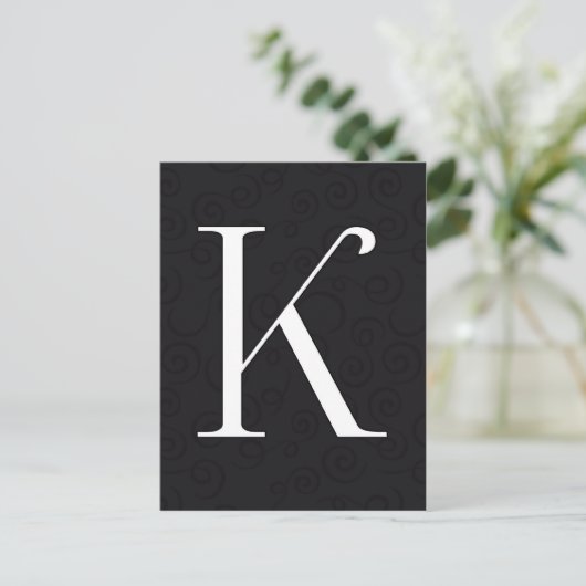 Monogrambrief K Briefkaart (Staand voorkant)