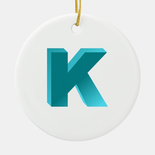Monogrambrief K Keramisch Ornament (Voorkant)