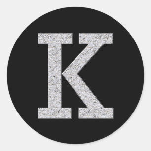 Monogrambrief K Ronde Sticker