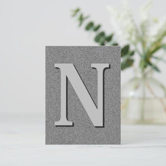 Monogrambrief N Briefkaart (Staand voorkant)