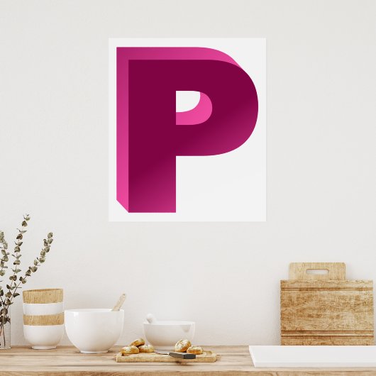Monogrambrief P Poster (Keuken)