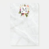 Monogrambrief  roze Waterverf Flowers Post-it® Notes (Voorkant)