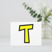 Monogrambrief T Briefkaart (Staand voorkant)