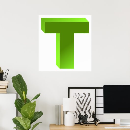 Monogrambrief T Poster (Thuiskantoor)