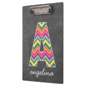 Monogrambrief van het karton A met Bright Chevrons Klembord (Links)