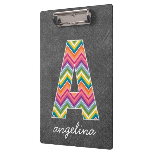 Monogrambrief van het karton A met Bright Chevrons Klembord (Links)