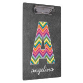 Monogrambrief van het karton A met Bright Chevrons Klembord (Rechts)