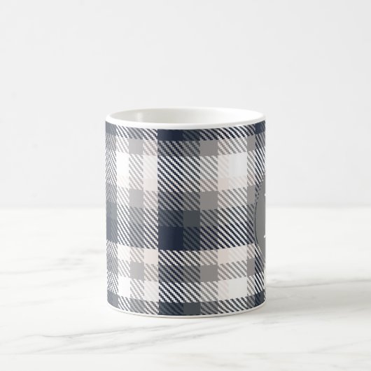 Monogrambrief voor crème en grijs koffiemok (Center)