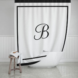 Monogrambrief voor zwarte rand legant douchegordijn