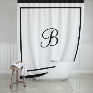 Monogrambrief voor zwarte rand legant douchegordijn