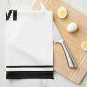 Monogrambrief voor zwarte rand legant theedoek (Quarter Fold)