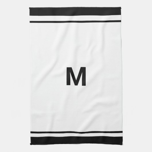 Monogrambrief voor zwarte rand legant theedoek (Verticaal)