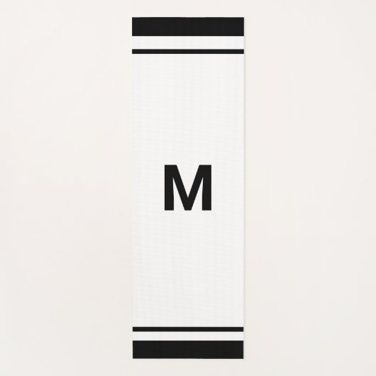 Monogrambrief voor zwarte rand legant yogamat (Voorkant)