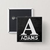 Monogrambrieven van Chalkboard Vierkante Button 5,1 Cm (Voorkant /achterkant)