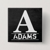 Monogrambrieven van Chalkboard Vierkante Button 5,1 Cm (Voorkant)