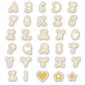 Monogrambrieven van het Zwirly Gold Font Alphabet Sticker (Voorkant)