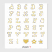 Monogrambrieven van het Zwirly Gold Font Alphabet  Sticker (Vel)