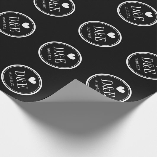 Monogrambruiloft, verpakkingspapier voor bruin- en cadeaupapier (Hoek)